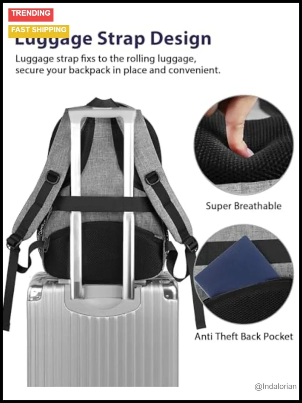 18 Inch Extra Large Laptop Backpack 50L Travel Backpack with TSA Compartment